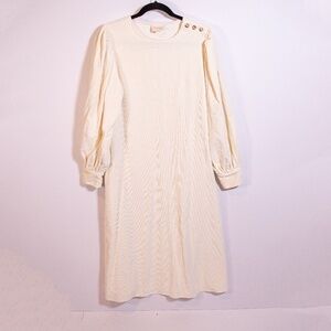 Sezane | Cream Midi Dress corduroy